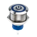 RS PRO Illuminated Push Button Switch Momentary SPDT Blue LED IP67 12V DC 250V AC MPB22