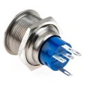 RS PRO Illuminated Push Button Switch Momentary SPDT Blue LED IP67 12V DC 250V AC MPB22