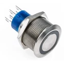 RS PRO Illuminated Push Button Switch, MPB22, Momentary, Panel Mount, 22.2 mm Cutout, DPDT, Green LED, IP67, 12 V DC/250 V AC