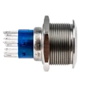 RS PRO Illuminated Push Button Switch, MPB22, Momentary, Panel Mount, 22.2 mm Cutout, DPDT, Green LED, IP67, 12 V DC/250 V AC