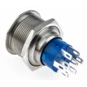 RS PRO Illuminated Push Button Switch, MPB22, Momentary, Panel Mount, 22.2 mm Cutout, DPDT, Green LED, IP67, 12 V DC/250 V AC