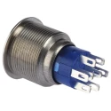 RS PRO MPB22 Illuminated Push Button Switch, Momentary, Panel Mount, 22.2 mm Cutout, DPDT, Yellow LED, IP67, 12V DC, MPB22