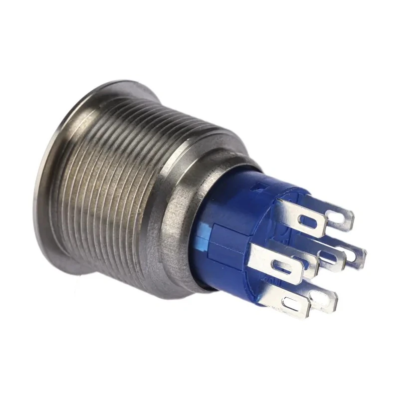 RS PRO MPB22 Illuminated Push Button Switch, Momentary, Panel Mount, 22.2 mm Cutout, DPDT, Yellow LED, IP67, 12V DC, MPB22