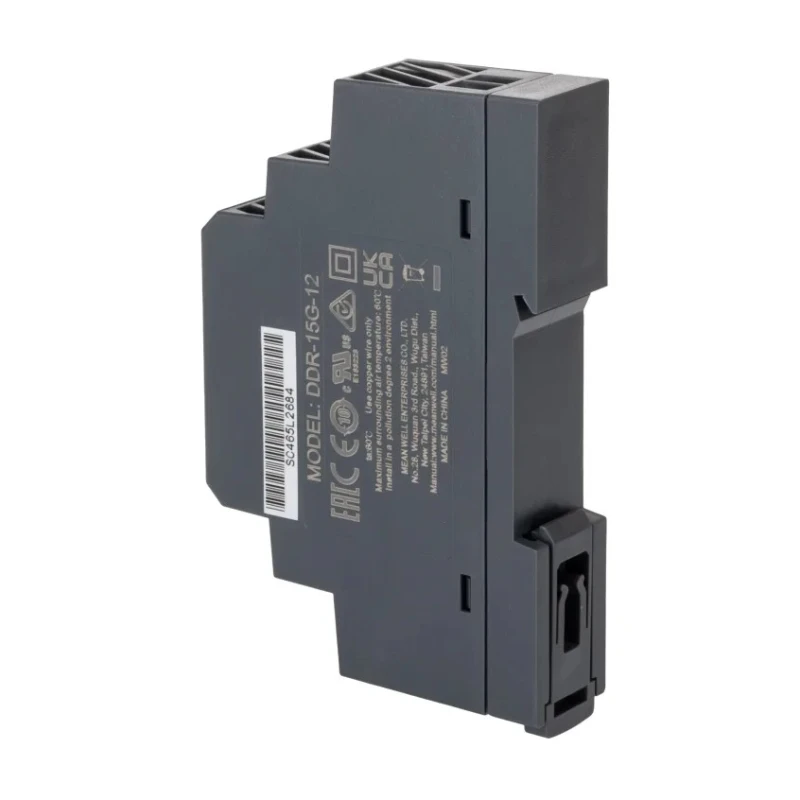 Mean Well DC-DC Converter DIN Rail, Input 9–36V DC, Output 12V 1.25A 15W, DDR-15G-12