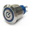 RS PRO Illuminated Push Button Switch MPB22, Momentary, 22.2 mm Cutout, SPDT, Blue LED, IP67, 12 V DC, 250 V AC