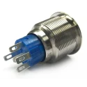 RS PRO Illuminated Push Button Switch MPB22, Momentary, 22.2 mm Cutout, SPDT, Blue LED, IP67, 12 V DC, 250 V AC