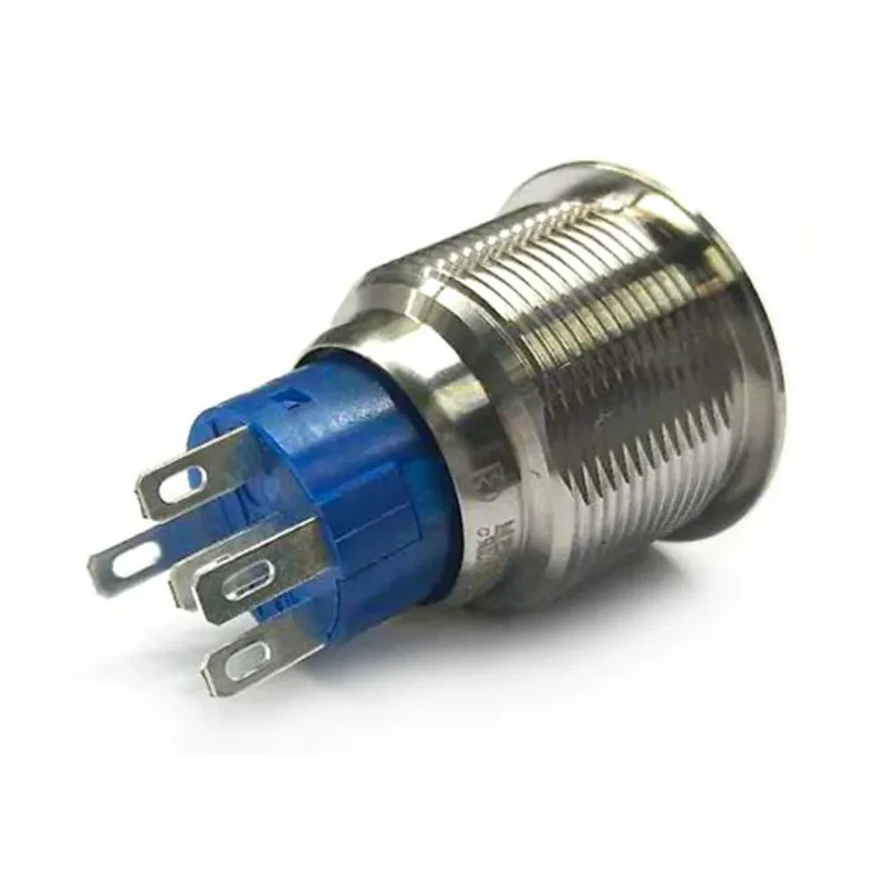 RS PRO Illuminated Push Button Switch MPB22, Momentary, 22.2 mm Cutout, SPDT, Blue LED, IP67, 12 V DC, 250 V AC