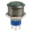 RS PRO Illuminated Push Button Switch Latching DPDT Green LED Panel Mount IP67 36V DC 250V AC MPB22