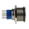 RS PRO Illuminated Push Button Switch Latching DPDT Green LED Panel Mount IP67 36V DC 250V AC MPB22