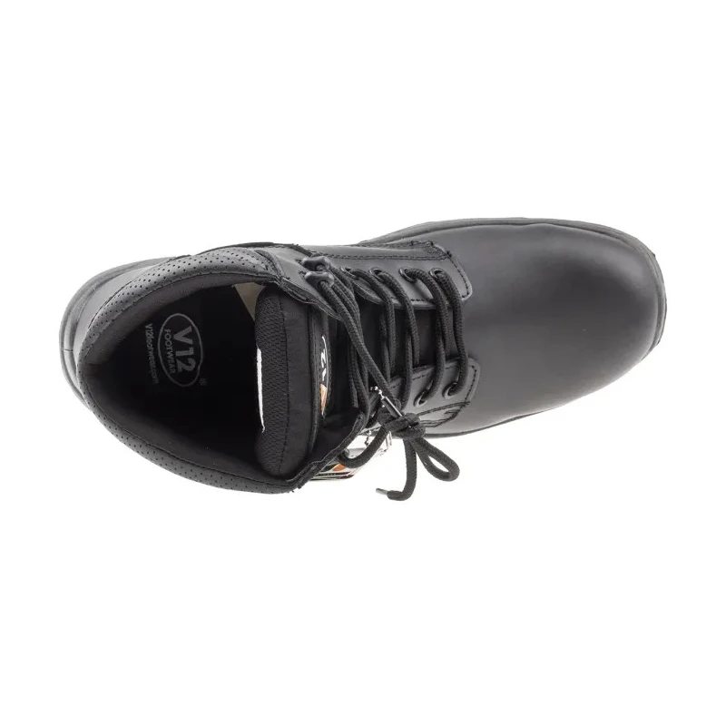 V12 Footwear Bison Black Composite Toe Capped Safety Boots, UK 10, EU 44, Heat/Slip/Water/Diesel Resistant, SRC VR600.01/10