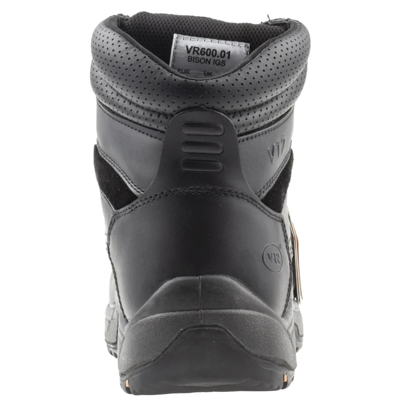 V12 Footwear Bison Black Composite Toe Capped Safety Boots, UK 10, EU 44, Heat/Slip/Water/Diesel Resistant, SRC VR600.01/10