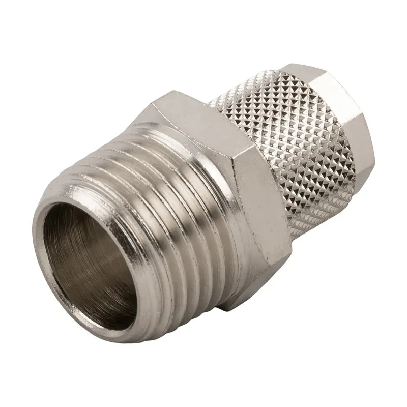 RS PRO Stud Fitting, 6mm Push-in Male R 1/4 Inch, Nickel-Plated Brass, 80°C Max, 176-0925