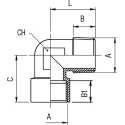 RS PRO Brass 90° Threaded Male to Female Pipe Fitting 3/8 in, 75 bar, Nickel Plated 176-1086
