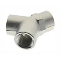 RS PRO Brass Tee Threaded Pipe Fitting Female 1/4 Inch x 1/4 Inch, 100 Bar, Nickel-Plated 176-1095