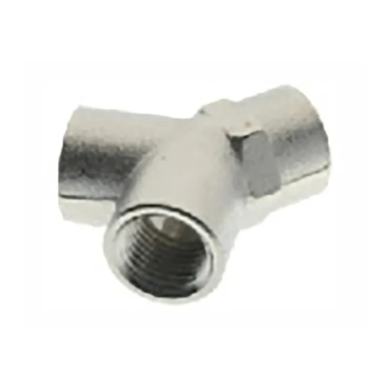 RS PRO Brass Tee Threaded Pipe Fitting Female 1/4 Inch x 1/4 Inch, 100 Bar, Nickel-Plated 176-1095