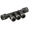 RS PRO Universal Short Pneumatic Manifold, 3 Outlet Push-in, 1 Inlet, 8 mm Inlet, 4 mm Outlet, Technopolymer 176-1389