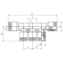 RS PRO Universal Short Pneumatic Manifold, 3 Outlet Push-in, 1 Inlet, 8 mm Inlet, 4 mm Outlet, Technopolymer 176-1389
