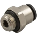 RS PRO Pneumatic Fitting 3mm Push-in Male Brass, M5 Thread, Nickel Finish 176-1398