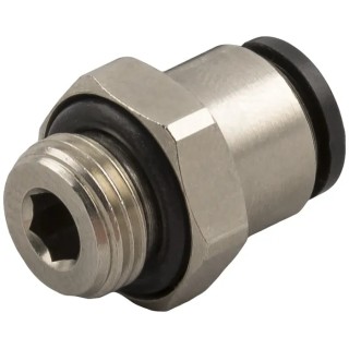 RS PRO Pneumatic Fitting 3mm Push-in Male Brass, M5 Thread, Nickel Finish 176-1398