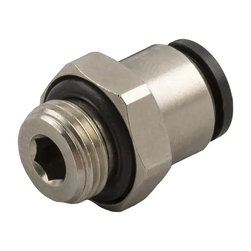 RS PRO Pneumatic Fitting 3mm Push-in Male Brass, M5 Thread, Nickel Finish 176-1398