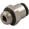 RS PRO Pneumatic Fitting 3mm Push-in Male Brass, M5 Thread, Nickel Finish 176-1398