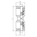 RS PRO Technopolymer Pneumatic Fitting, Straight Tube-to-Tube Adaptor, Push-In, 6 mm, 20 bar, -20°C to 80°C, Nickel 176-1406