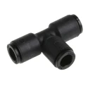 RS PRO Technopolymer Pneumatic Tee Fitting, Push-in, 6 mm, 20 Bar, -20°C to 80°C, Nickel Finish 176-1422