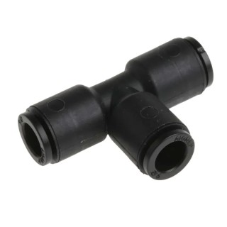 RS PRO Technopolymer Pneumatic Tee Fitting, Push-in, 6 mm, 20 Bar, -20°C to 80°C, Nickel Finish 176-1422