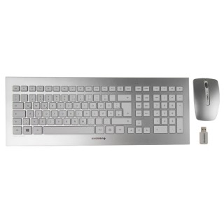 Cherry Wireless Standard Keyboard & Mouse Set, White, QWERTZ Layout, USB, Ultra-flat, Built-in USB Hub JD-0310DE