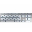 Cherry KC 6000 SLIM Wired USB QWERTY Standard Keyboard, White/Silver, USB Interface JK-1600GB-1