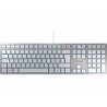 Cherry KC 6000 SLIM Wired USB QWERTY Standard Keyboard, White/Silver, USB Interface JK-1600GB-1