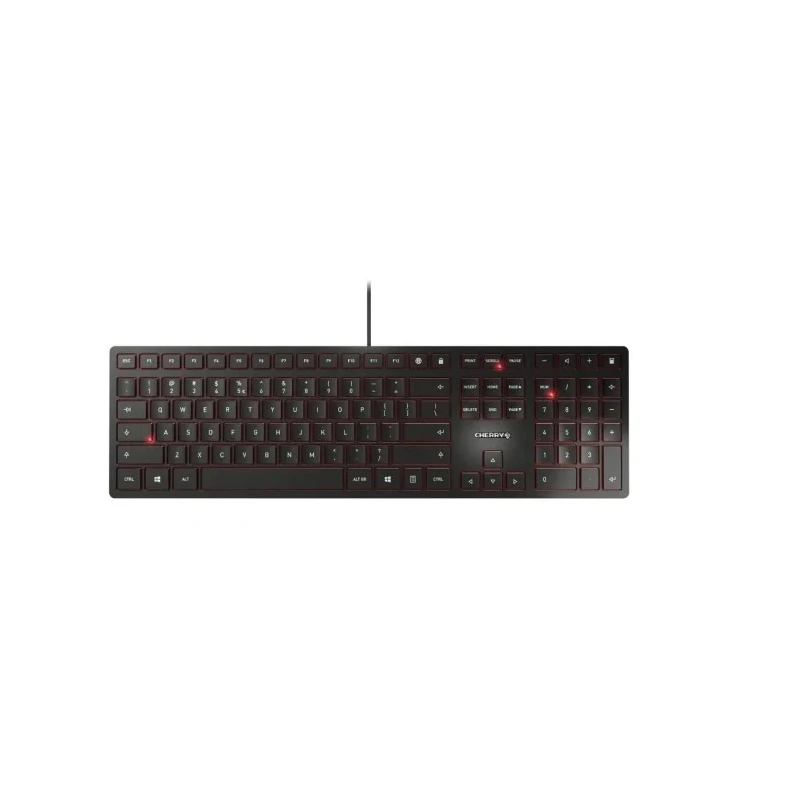 Cherry KC 6000 SLIM Wired USB QWERTY Standard Keyboard, White/Silver, USB Interface JK-1600GB-1