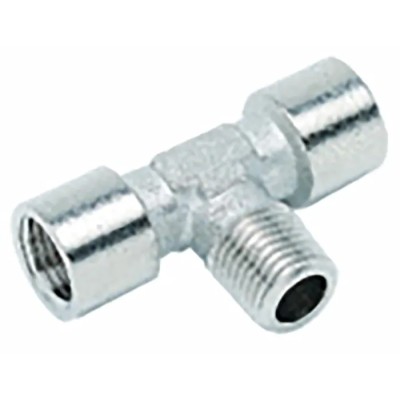 RS PRO Brass Tee Threaded Adapter Female 1/8 in to Female 1/8 in 150 Bar 176-1064