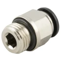 RS PRO Pneumatic Fitting, Brass, 14mm Push-In Tube, Male 3/8 in G Thread, Nickel Finish 176-1766