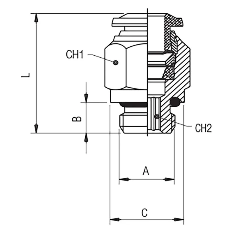 RS PRO Pneumatic Fitting, Brass, 14mm Push-In Tube, Male 3/8 in G Thread, Nickel Finish 176-1766
