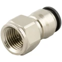 RS PRO Pneumatic Fitting 12mm Push-in Female G 1/2 Brass Nickel Finish 80°C 176-1774