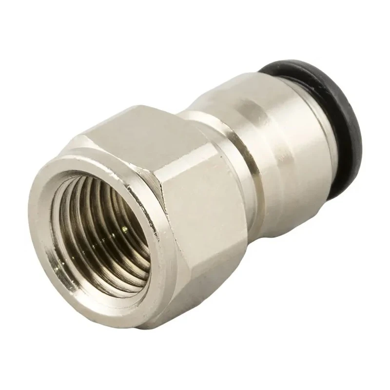 RS PRO Pneumatic Fitting 12mm Push-in Female G 1/2 Brass Nickel Finish 80°C 176-1774