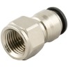 RS PRO Pneumatic Fitting 12mm Push-in Female G 1/2 Brass Nickel Finish 80°C 176-1774