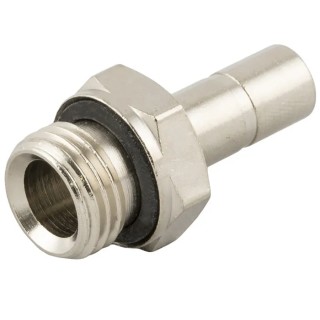 RS PRO Pneumatic Fitting 10mm Push-in Male Brass Nickel-Plated G 1/8 Thread 80°C 176-1783