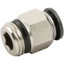 RS PRO Pneumatic Fitting 12mm Push-in Male 3/8 in R Brass Nickel Finish 80°C 176-1791