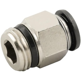 RS PRO Pneumatic Fitting 12mm Push-in Male 3/8 in R Brass Nickel Finish 80°C 176-1791