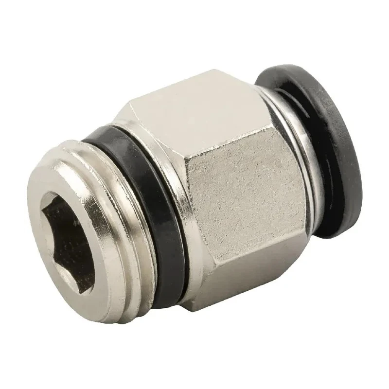 RS PRO Pneumatic Fitting 12mm Push-in Male 3/8 in R Brass Nickel Finish 80°C 176-1791