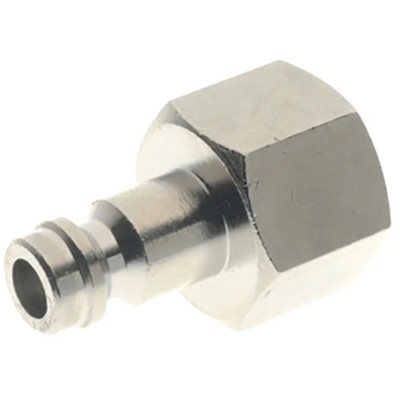 RS PRO Nickel Plated Brass Coupler Nipple, 1/8 in Male ISO 228 Class A, 0.13in Hose Barb, 12 Bar, 80°C 176-1946