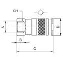 RS PRO Nickel Plated Brass Quick Air Coupling 1/2 in Female BSP 12mm, Maximum Operating Pressure 16 bar, 176-1938