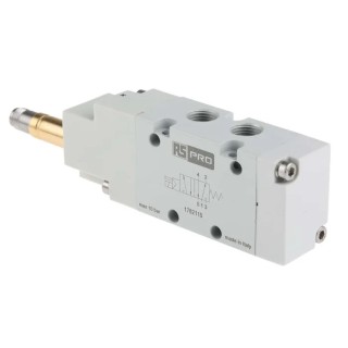 RS PRO Pneumatic Solenoid Valve 5/2 Monostable Solenoid Aluminium Body, G 1/8 in Port, 10 bar, 2W, 01V Series 176-2115