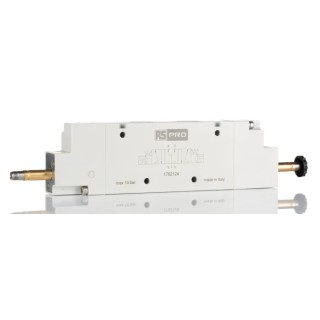 RS PRO Pneumatic Solenoid Valve 1/2 Inch Port, 5/3 PC, G Thread, Aluminium Body, 10 Bar, Single Solenoid, Model 176-2124