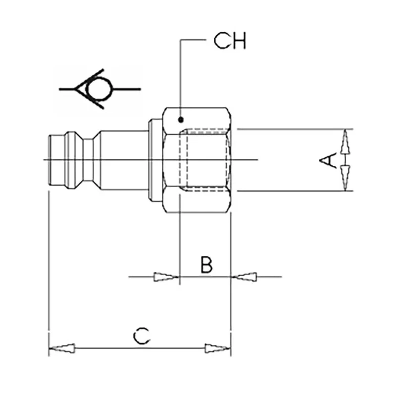 RS PRO Nickel Plated Brass Coupler Nipple Male 1/4in Thread, 0.25in Barb, 12 bar, -20°C to 80°C 176-1962