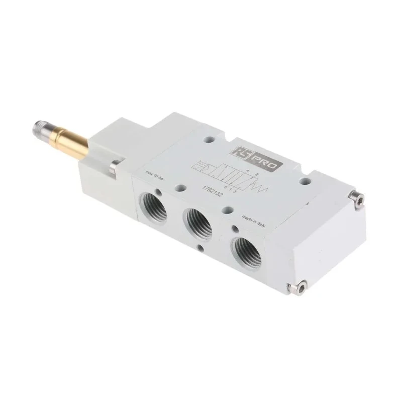 RS PRO Pneumatic Solenoid Valve 5/2 Monostable Solenoid, G 01V Series, 1/4 in Port Size, Aluminium Body 176-2132
