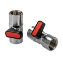 RS PRO Handle Micro Valve GHILUX 6400 Series, Brass, R 3/8 Port, 20 Bar, Manual, Red Control, Model 176-2140