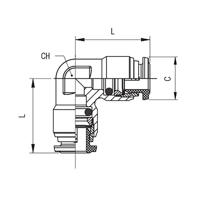 RS PRO Stainless Steel Pneumatic Elbow Fitting, Push-in 8 mm, 90° Angle, Nickel Finish 176-2173